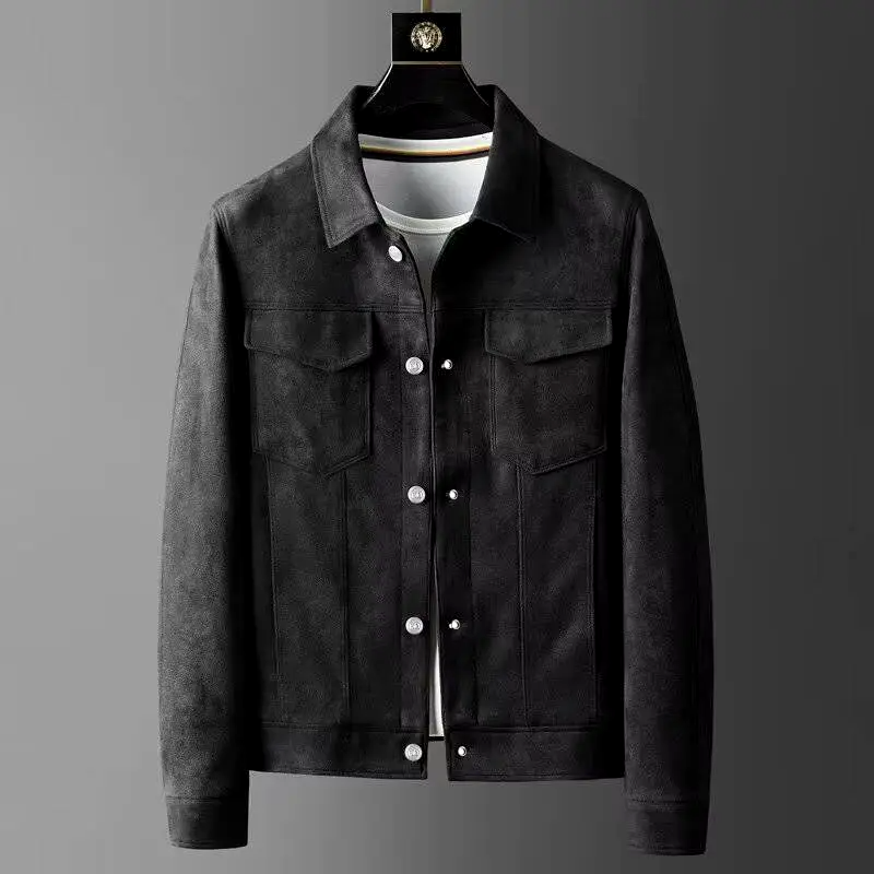 Weston Men's Suede Trucker Jacket -  Structured Fit with Classic Snap Design