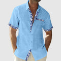Nico Linen Beach Shirt – Mens Linen Short Sleeve with Soft Open Collar