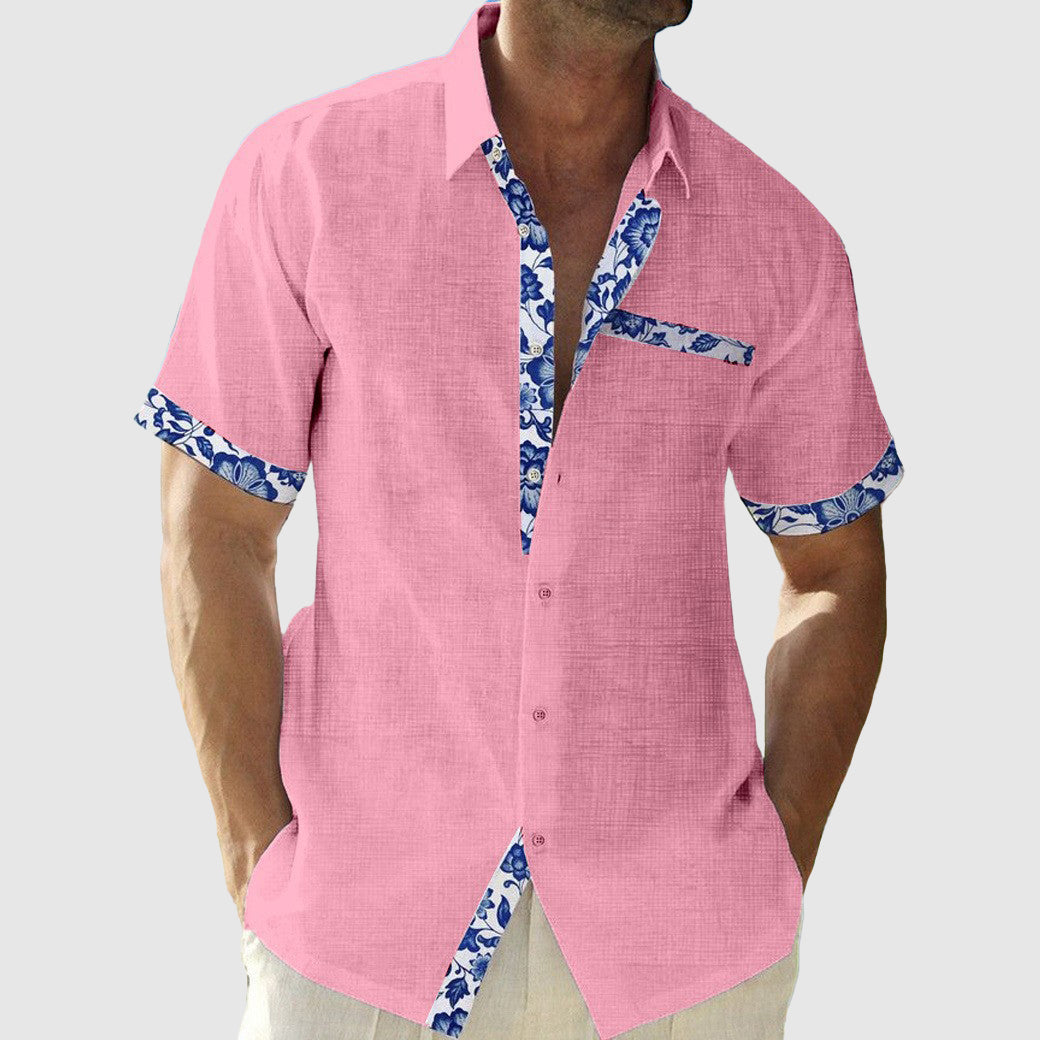 Nico Linen Beach Shirt – Mens Linen Short Sleeve with Soft Open Collar