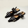 Vivienne Strapped Pointed Sandals – PU Leather Chunky Sandals for Women