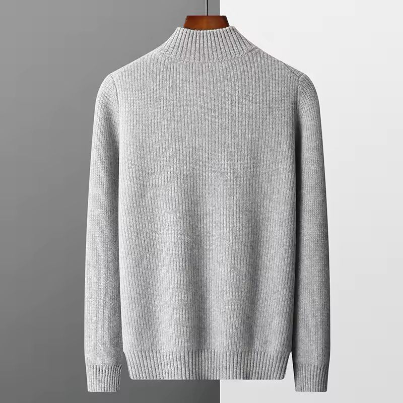 William Men’s Zip Up Cardigan – Merino Wool Knit Sweater