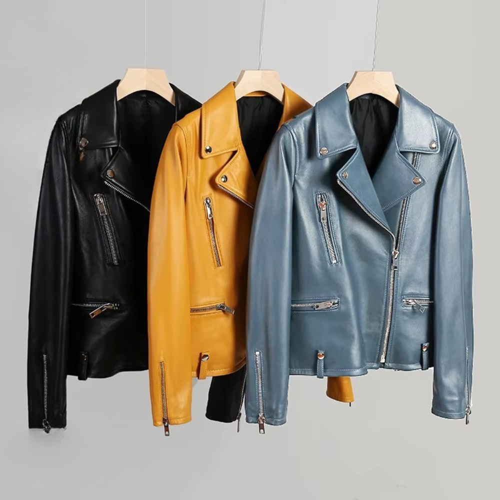 Almona Women’s Leather Jacket – Smooth Leather with Tailored Structured Fit