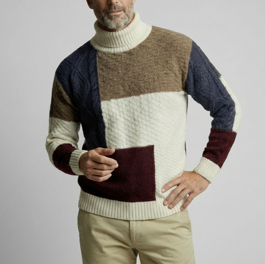 Thomasso Men’s Knit Sweater – Artisan Pattern Pullover