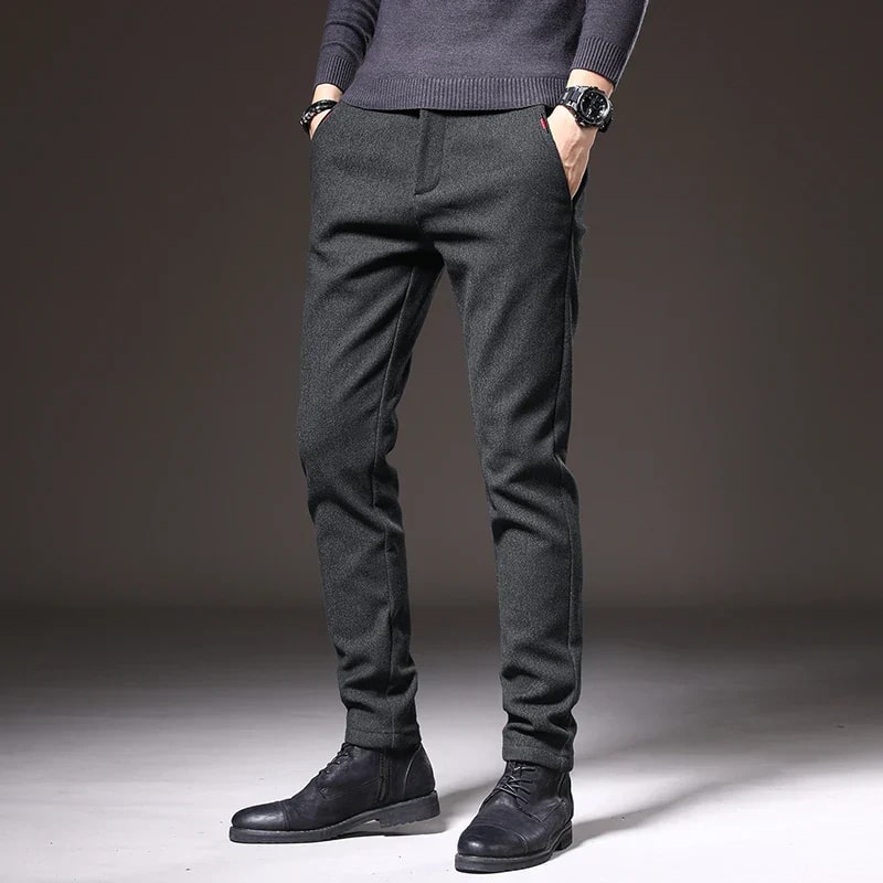 Adrian Men’s Slim Fit Pants – Stretch Cotton Blend with Wrinkle-Resistant Finish