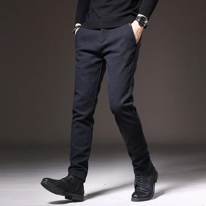 Adrian Men’s Slim Fit Pants – Stretch Cotton Blend with Wrinkle-Resistant Finish