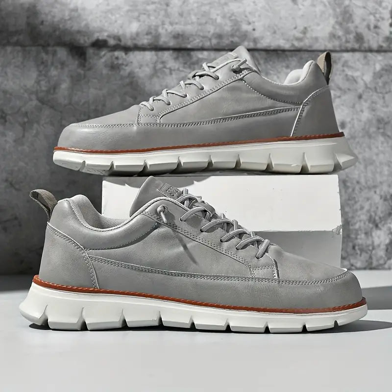 Gavin Men’s Leather Sneakers – Cushioned Support & Flexible Sole