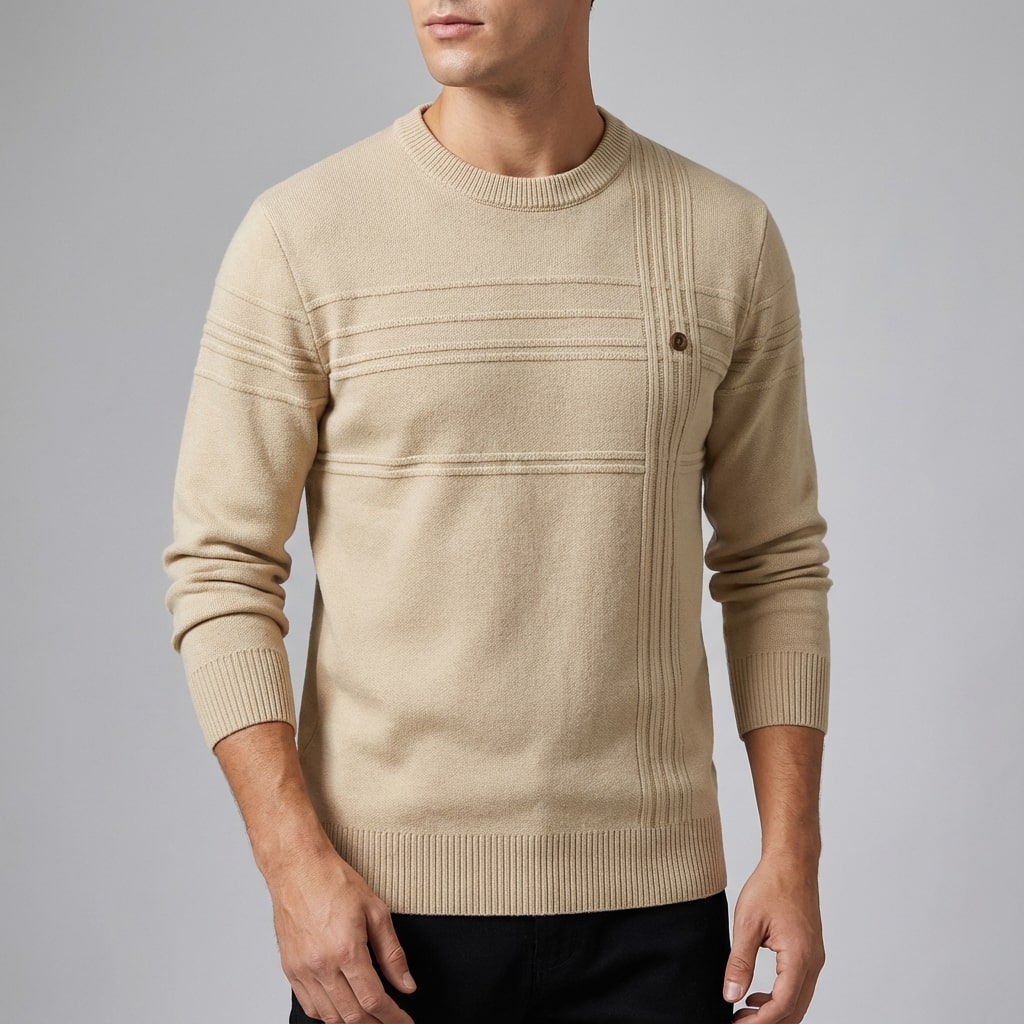 Bradford Men’s Cotton Sweater – Midweight Crew Neck Jumper