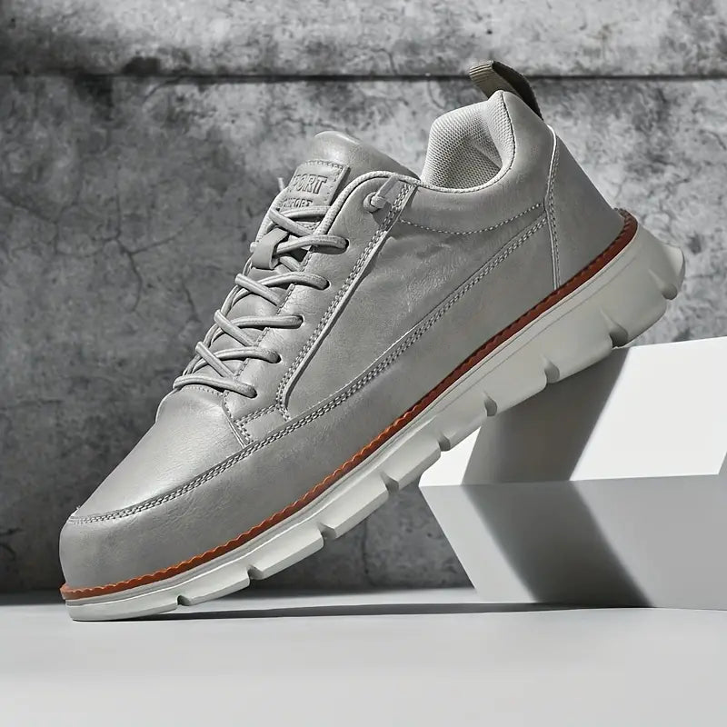 Gavin Men’s Leather Sneakers – Cushioned Support & Flexible Sole