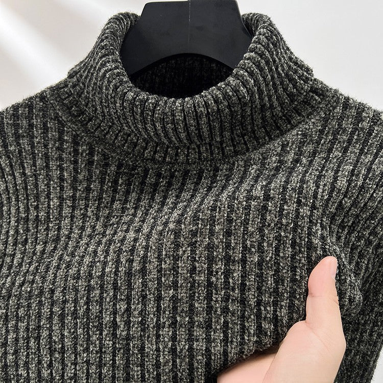 Arnelio Men’s Turtleneck Sweater – Thick Ribbed Knit Pullover