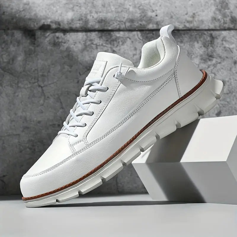 Gavin Men’s Leather Sneakers – Cushioned Support & Flexible Sole