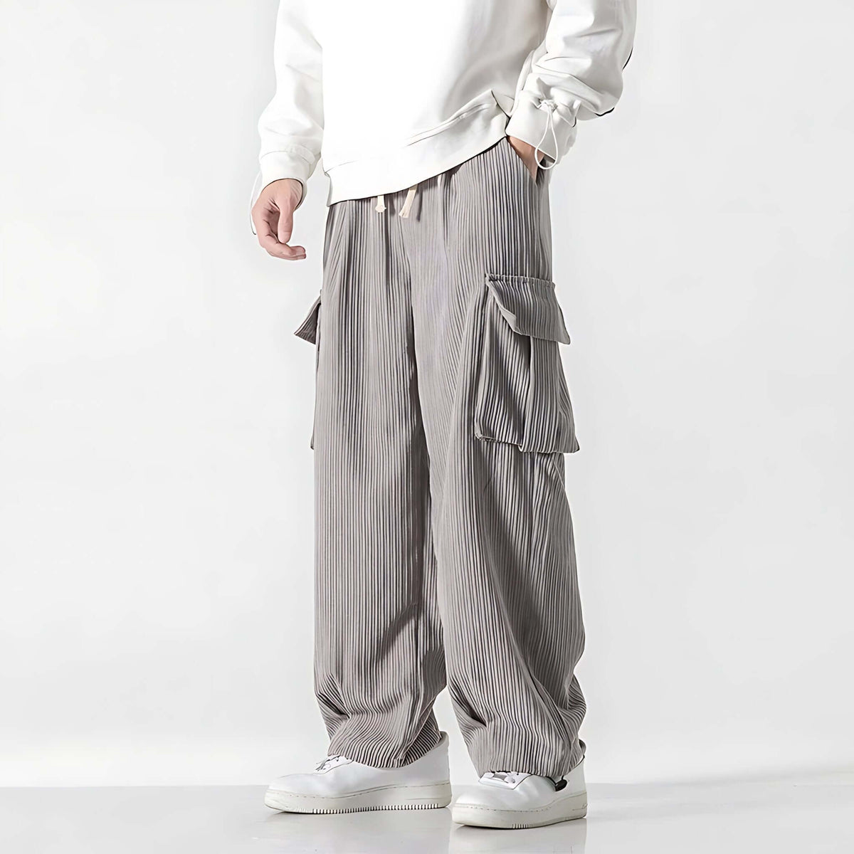 Eliot Corduroy Cargo Pants – Wide-Wale Cotton with Straight-Leg Fit & Drawcord Waist