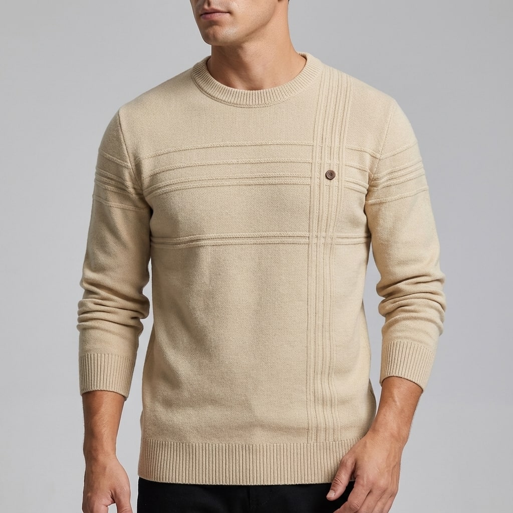 Bradford Men’s Cotton Sweater – Midweight Crew Neck Jumper