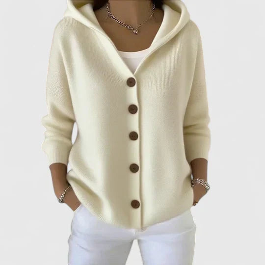 Rhea Women’s Cardigan – Hooded Button-Up Lightweight Everyday Layer