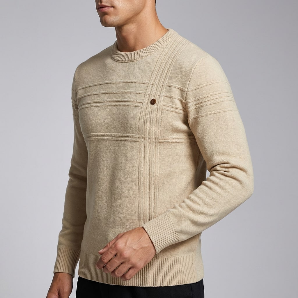 Bradford Men’s Cotton Sweater – Midweight Crew Neck Jumper