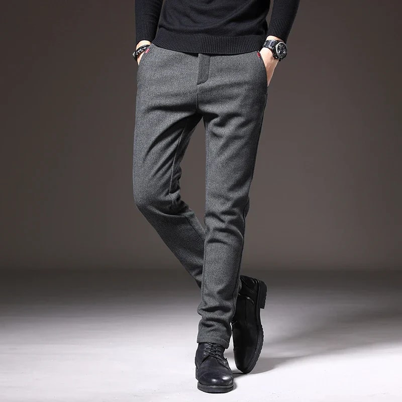 Adrian Men’s Slim Fit Pants – Stretch Cotton Blend with Wrinkle-Resistant Finish