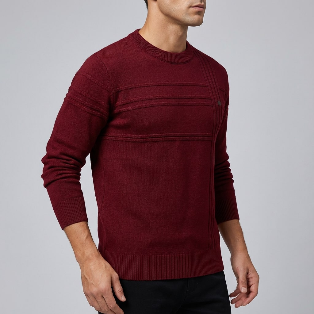 Bradford Men’s Cotton Sweater – Midweight Crew Neck Jumper