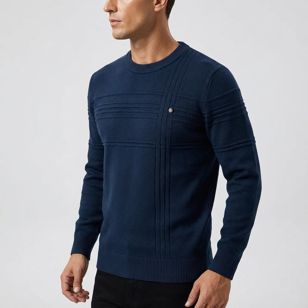 Bradford Men’s Cotton Sweater – Midweight Crew Neck Jumper