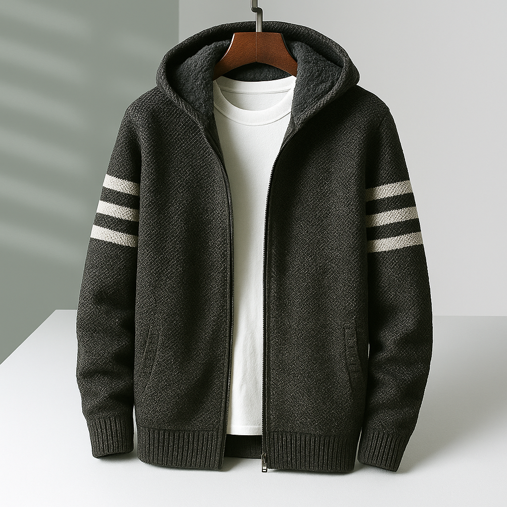 Lorenz Men’s Zip Hoodie Jacket– Premium Fleece Full-Zip Sweatshirt