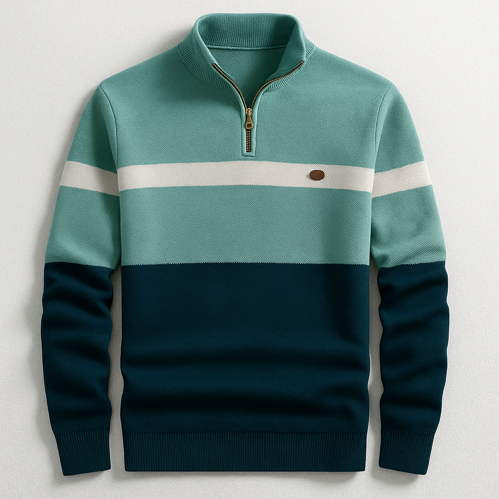 Cole Men’s Quarter Zip Pullover – Midweight Cotton Knit with Tailored Fit