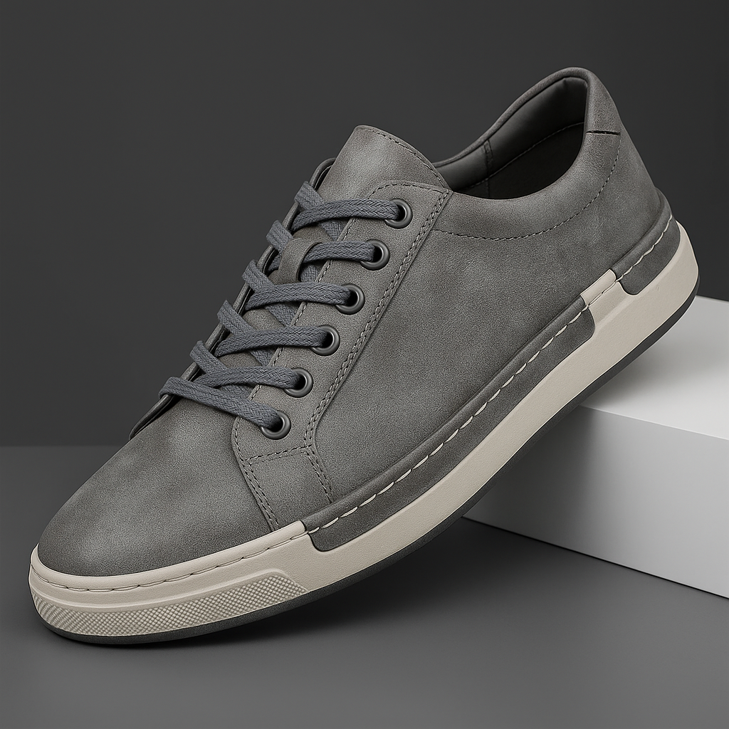 Troy Men’s Leather Sneakers – Italian Leather Low-Top Sneakers