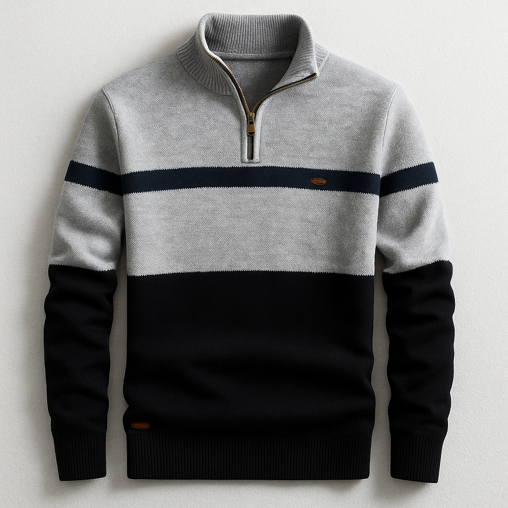 Cole Men’s Quarter Zip Pullover – Midweight Cotton Knit with Tailored Fit