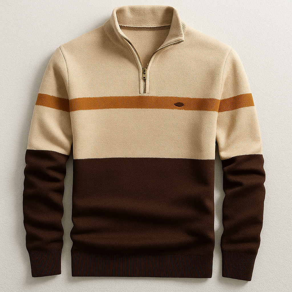 Cole Men’s Quarter Zip Pullover – Midweight Cotton Knit with Tailored Fit