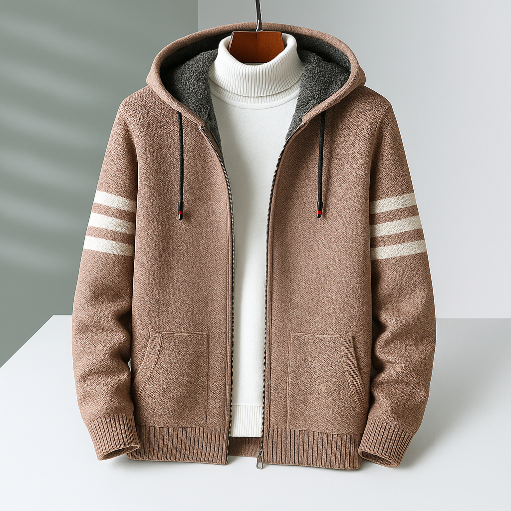 Lorenz Men’s Zip Hoodie Jacket– Premium Fleece Full-Zip Sweatshirt