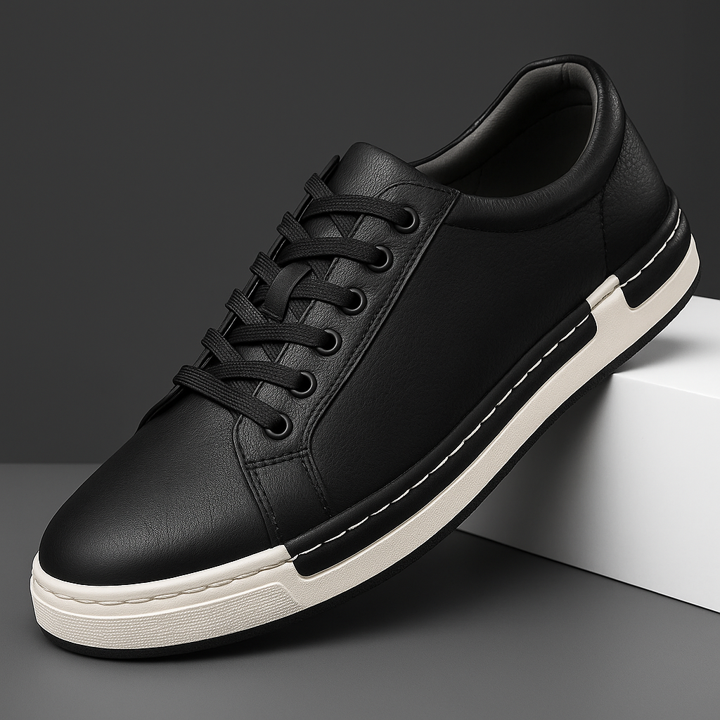 Troy Men’s Leather Sneakers – Italian Leather Low-Top Sneakers