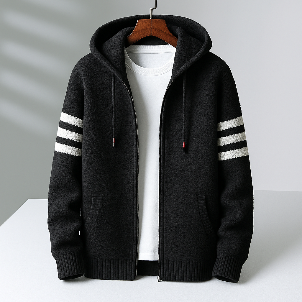 Lorenz Men’s Zip Hoodie Jacket– Premium Fleece Full-Zip Sweatshirt