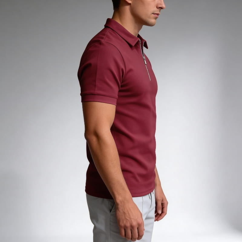 Brion Cotton Blend Half-Zip Polo Shirt – Lightweight Versatile Performance Top