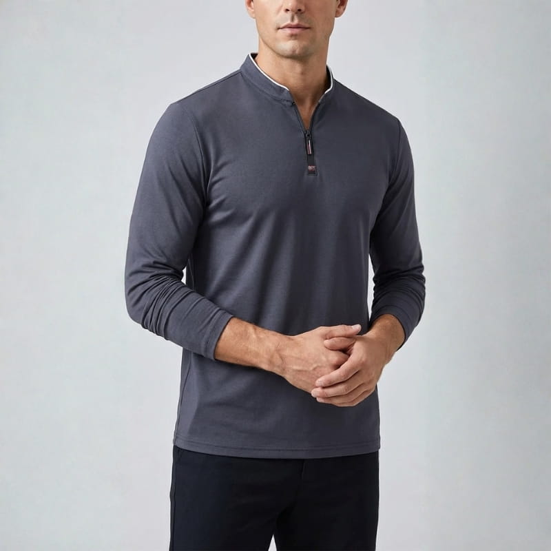 Brennan Half Zip Cotton Polo Shirt – Sleek Everyday Performance Top