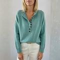 Myra Women's Button Knit Sweater – Soft Cozy Layering Top
