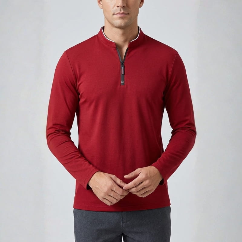 Brennan Half Zip Cotton Polo Shirt – Sleek Everyday Performance Top