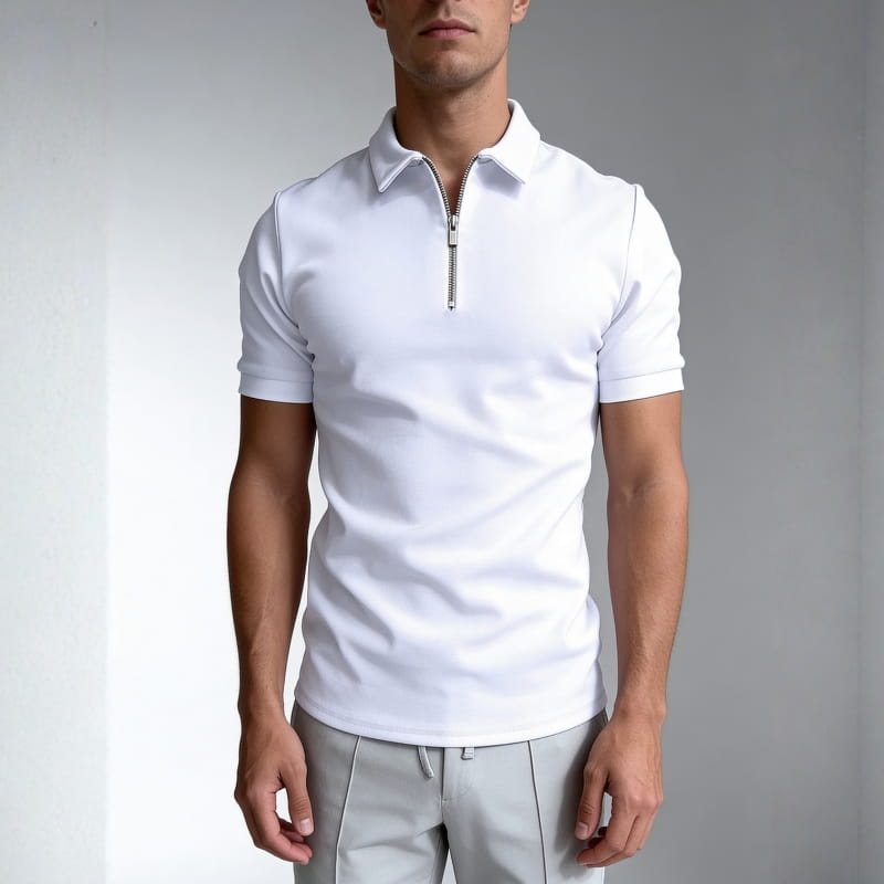 Brion Cotton Blend Half-Zip Polo Shirt – Lightweight Versatile Performance Top