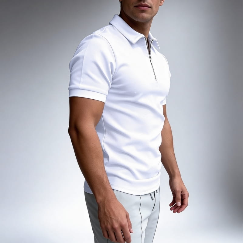 Brion Cotton Blend Half-Zip Polo Shirt – Lightweight Versatile Performance Top
