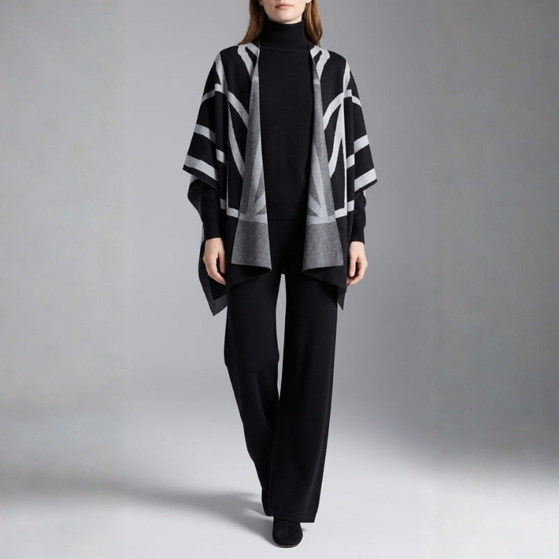 Eleine Women’s Knit Lounge Set – Viscose-Blend Sweater, Cardigan & Wide-Leg Pants