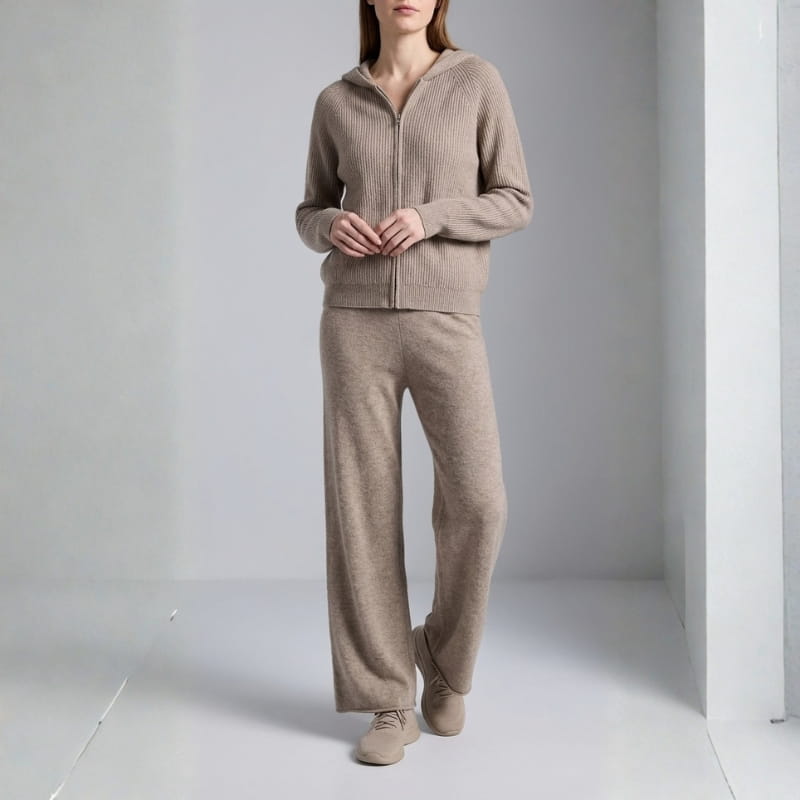 Vienna Valentina Women's 2 Piece Loungewear Set – Hooded Sweater and Wide Leg Pants
