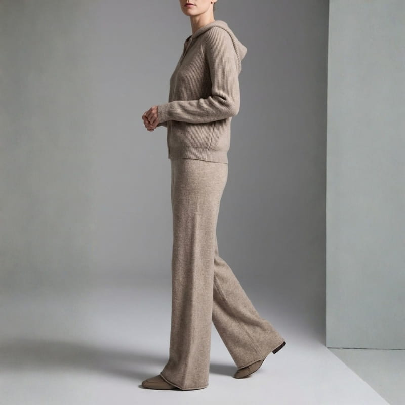 Vienna Valentina Women's 2 Piece Loungewear Set – Hooded Sweater and Wide Leg Pants