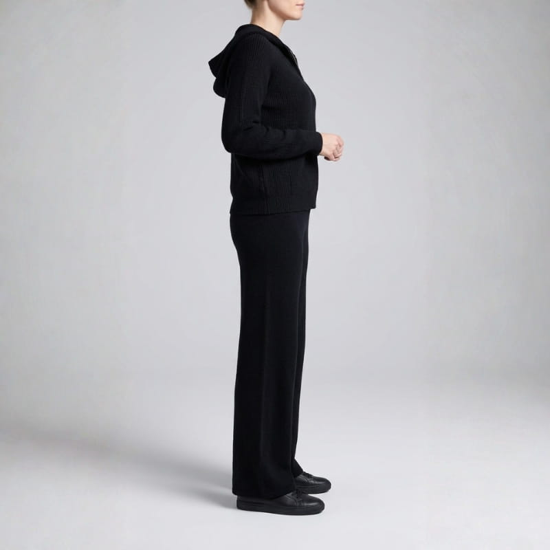 Vienna Valentina Women's 2 Piece Loungewear Set – Hooded Sweater and Wide Leg Pants