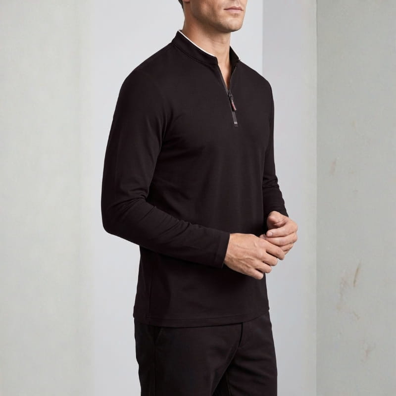 Brennan Half Zip Cotton Polo Shirt – Sleek Everyday Performance Top
