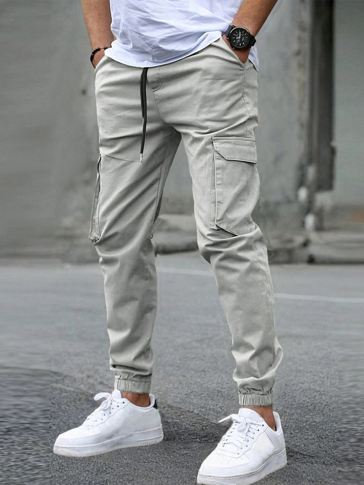 Carter Men’s Cargo Pants – Tapered Fit with Drawstring Waist & Utility Pockets