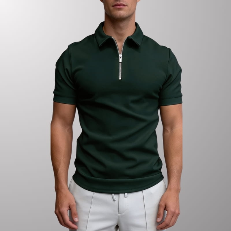 Brion Cotton Blend Half-Zip Polo Shirt – Lightweight Versatile Performance Top