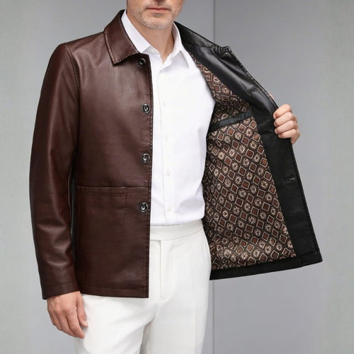 Alessandro Premium Leather Jacket - Sleek Tailored Casual Outerwear