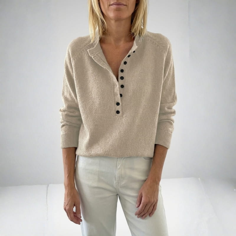 Myra Women's Button Knit Sweater – Soft Cozy Layering Top