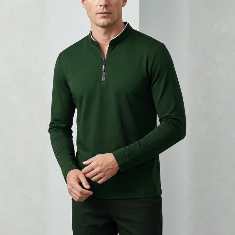 Brennan Half Zip Cotton Polo Shirt – Sleek Everyday Performance Top