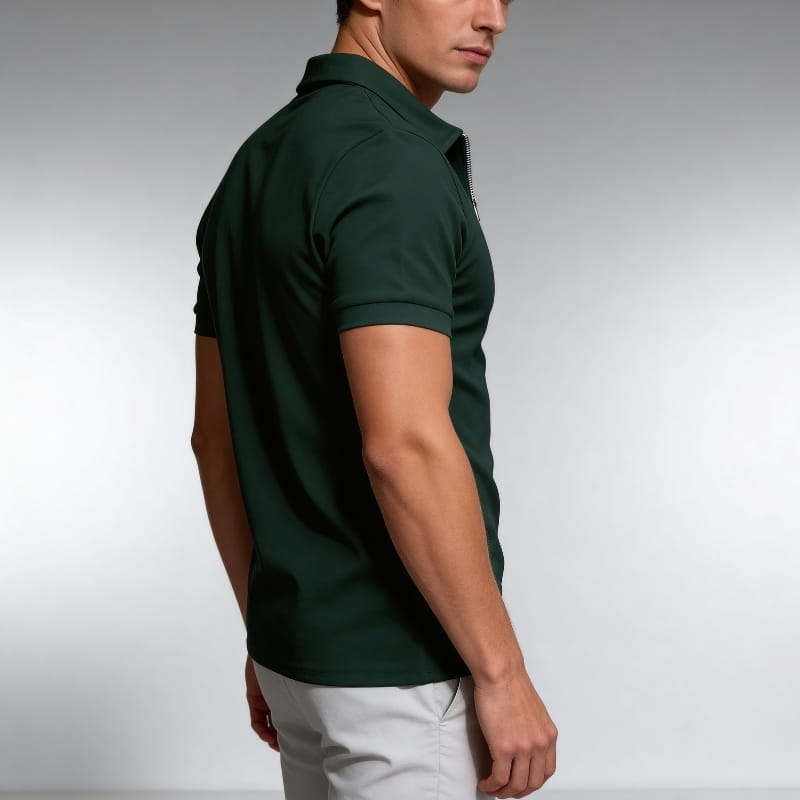 Brion Cotton Blend Half-Zip Polo Shirt – Lightweight Versatile Performance Top