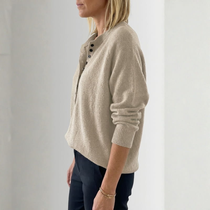 Myra Women's Button Knit Sweater – Soft Cozy Layering Top
