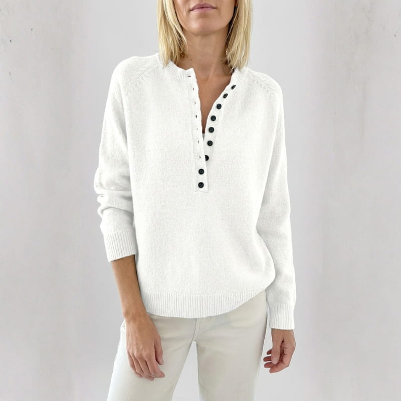 Myra Women's Button Knit Sweater – Soft Cozy Layering Top