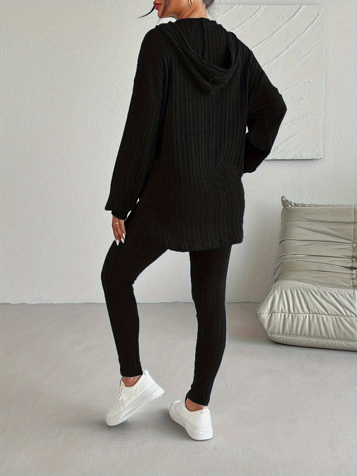 Camelia Women’s Lounge Set – Ribbed Soft Stretch-Knit Two-Piece Outfit