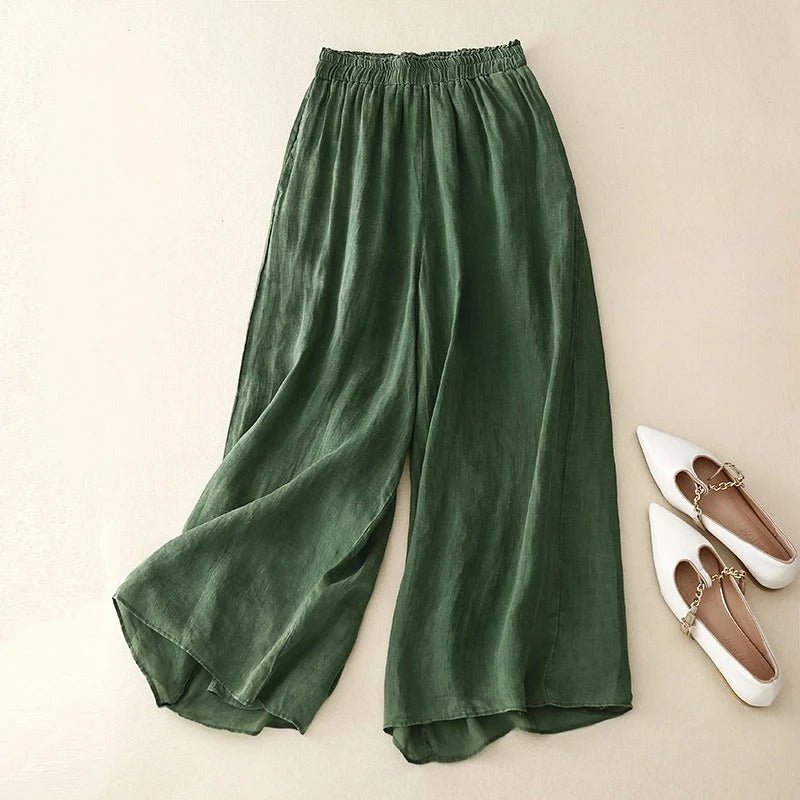 Evelyn Wide-Leg Linen Pants – Ladies Linen Pants with Flowy Silhouette & Summer Comfort